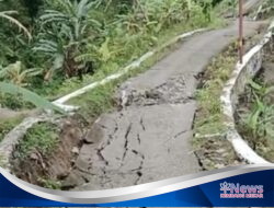 Akses Jalan Poros Desa Bodas Amblas Akibat Hujan Deras, Warga Terpaksa Gunakan Jalur Alternatif